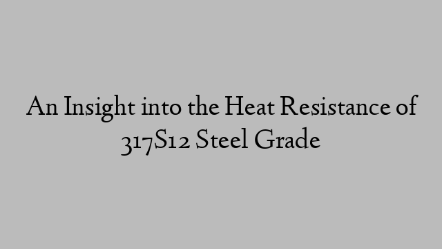 An Insight into the Heat Resistance of 317S12 Steel Grade