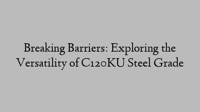 Breaking Barriers: Exploring the Versatility of C120KU Steel Grade