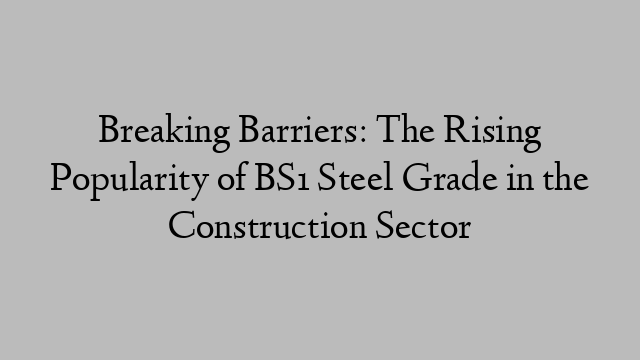 Breaking Barriers: The Rising Popularity of BS1 Steel Grade in the Construction Sector