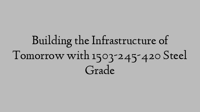 Building the Infrastructure of Tomorrow with 1503-245-420 Steel Grade