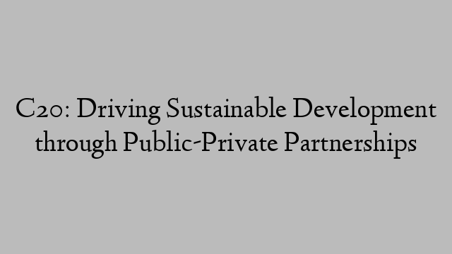 C20: Driving Sustainable Development through Public-Private Partnerships