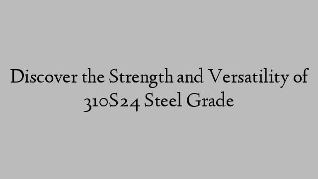 Discover the Strength and Versatility of 310S24 Steel Grade