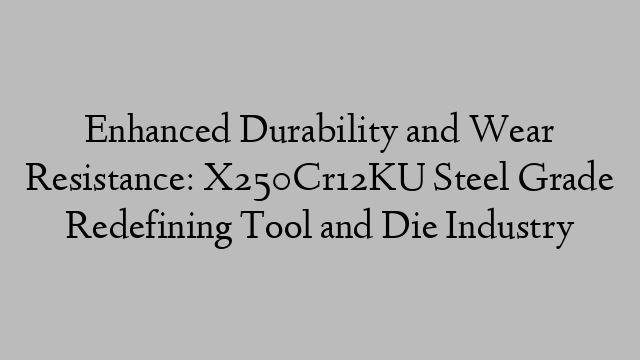 Enhanced Durability and Wear Resistance: X250Cr12KU Steel Grade Redefining Tool and Die Industry