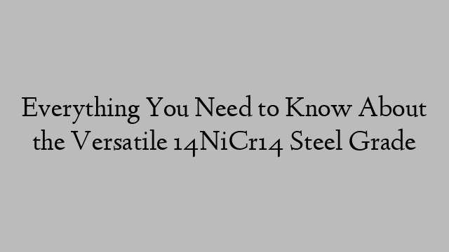 Everything You Need to Know About the Versatile 14NiCr14 Steel Grade