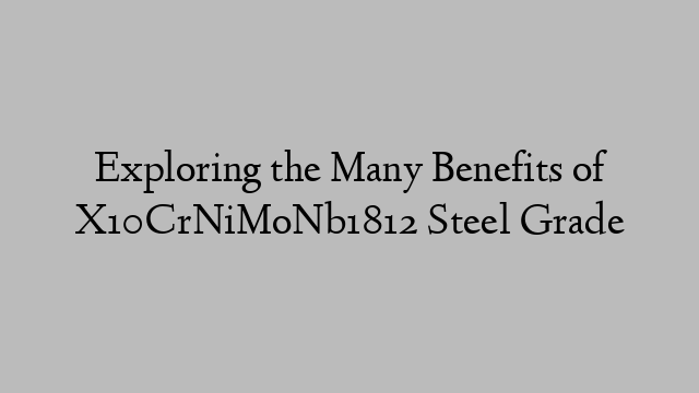 Exploring the Many Benefits of X10CrNiMoNb1812 Steel Grade