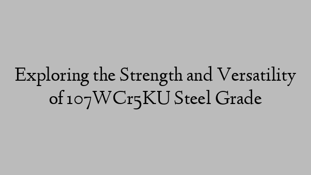 Exploring the Strength and Versatility of 107WCr5KU Steel Grade