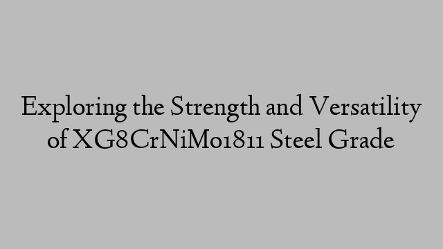 Exploring the Strength and Versatility of XG8CrNiMo1811 Steel Grade