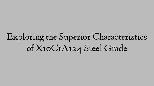 Exploring the Superior Characteristics of X10CrA124 Steel Grade