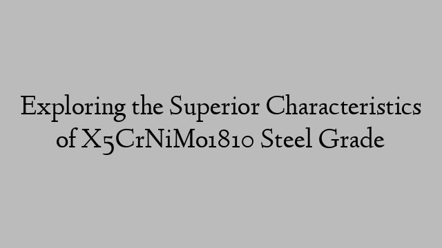 Exploring the Superior Characteristics of X5CrNiMo1810 Steel Grade