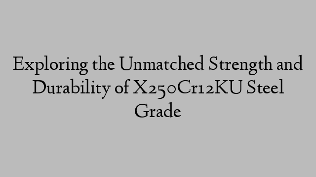 Exploring the Unmatched Strength and Durability of X250Cr12KU Steel Grade