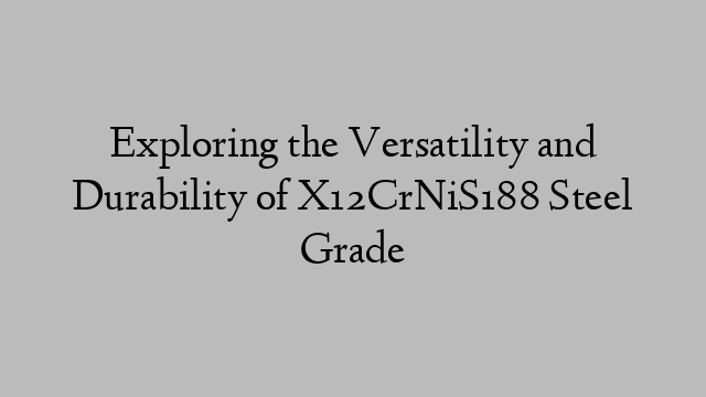 Exploring the Versatility and Durability of X12CrNiS188 Steel Grade