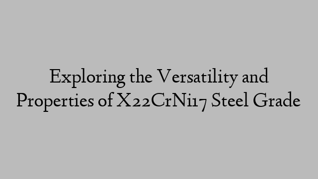 Exploring the Versatility and Properties of X22CrNi17 Steel Grade