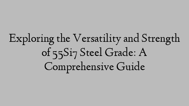 Exploring the Versatility and Strength of 55Si7 Steel Grade: A Comprehensive Guide