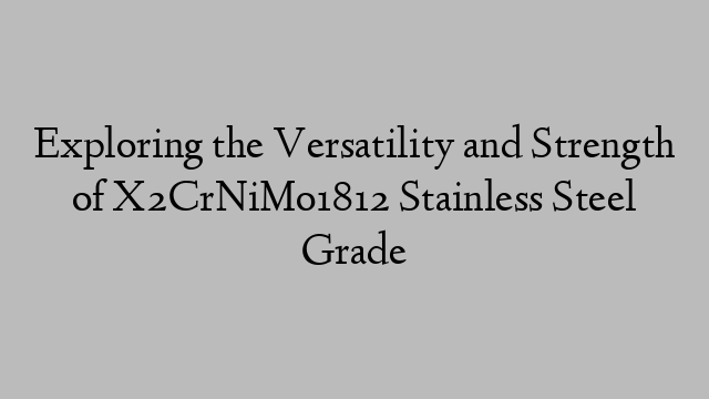 Exploring the Versatility and Strength of X2CrNiMo1812 Stainless Steel Grade