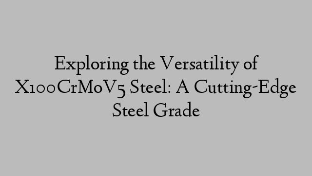 Exploring the Versatility of X100CrMoV5 Steel: A Cutting-Edge Steel Grade