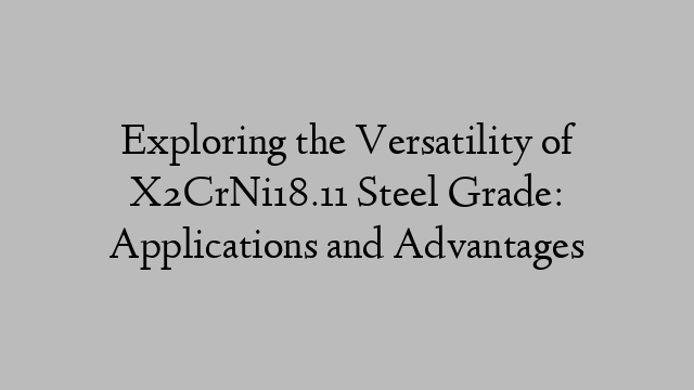 Exploring the Versatility of X2CrNi18.11 Steel Grade: Applications and Advantages