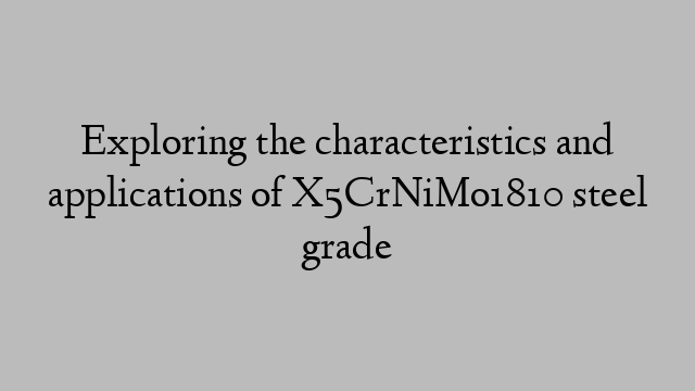 Exploring the characteristics and applications of X5CrNiMo1810 steel grade