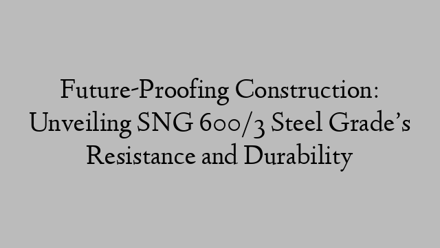 Future-Proofing Construction: Unveiling SNG 600/3 Steel Grade’s Resistance and Durability