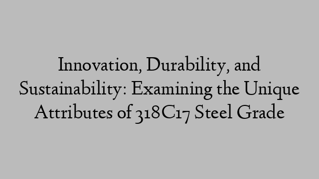 Innovation, Durability, and Sustainability: Examining the Unique Attributes of 318C17 Steel Grade