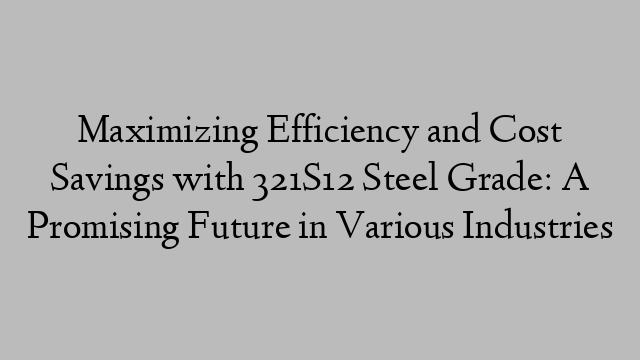 Maximizing Efficiency and Cost Savings with 321S12 Steel Grade: A Promising Future in Various Industries