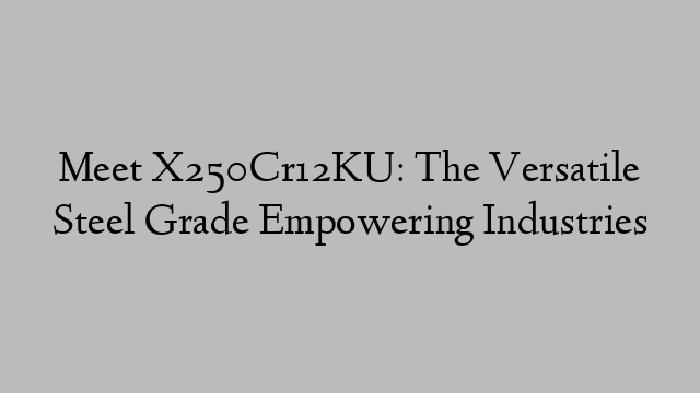 Meet X250Cr12KU: The Versatile Steel Grade Empowering Industries