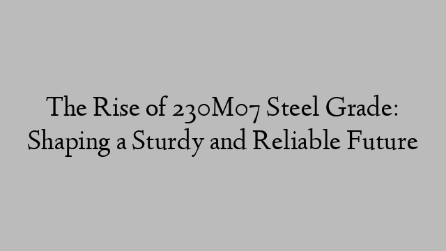 The Rise of 230M07 Steel Grade: Shaping a Sturdy and Reliable Future