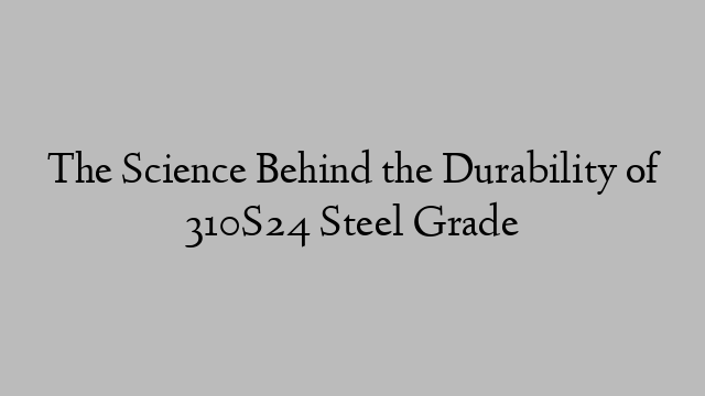 The Science Behind the Durability of 310S24 Steel Grade