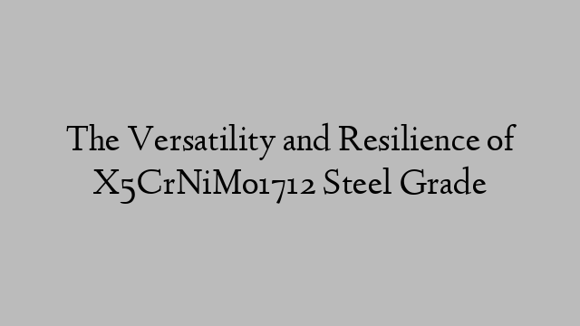 The Versatility and Resilience of X5CrNiMo1712 Steel Grade