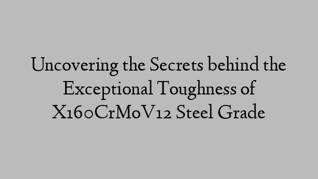 Uncovering the Secrets behind the Exceptional Toughness of X160CrMoV12 Steel Grade