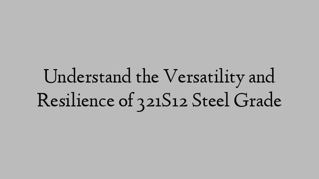 Understand the Versatility and Resilience of 321S12 Steel Grade