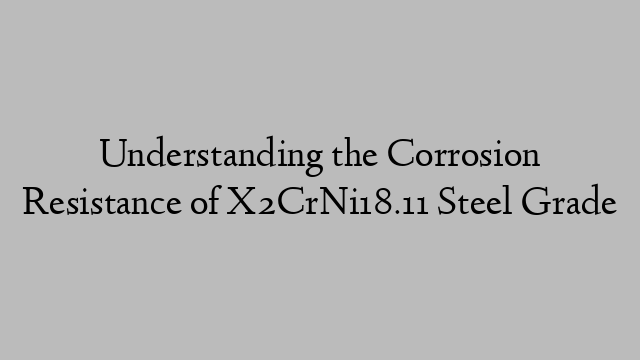 Understanding the Corrosion Resistance of X2CrNi18.11 Steel Grade