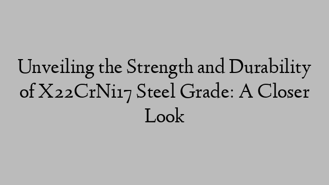 Unveiling the Strength and Durability of X22CrNi17 Steel Grade: A Closer Look