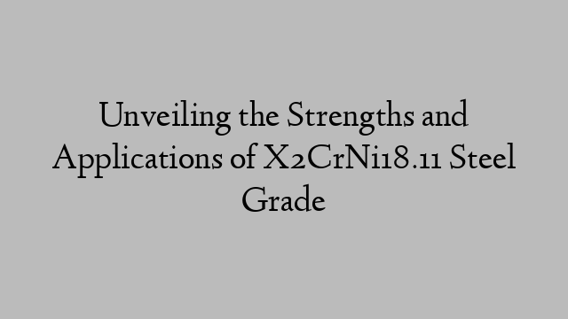 Unveiling the Strengths and Applications of X2CrNi18.11 Steel Grade