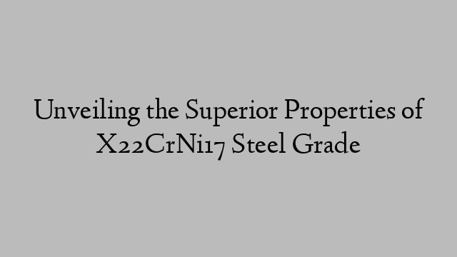 Unveiling the Superior Properties of X22CrNi17 Steel Grade