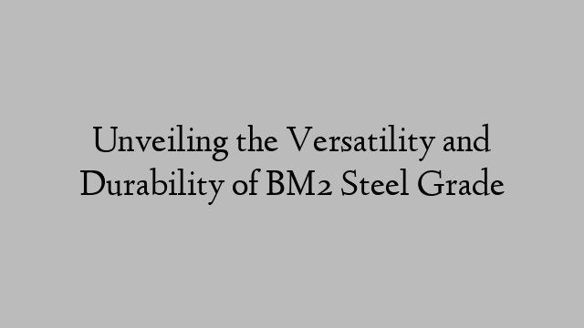 Unveiling the Versatility and Durability of BM2 Steel Grade