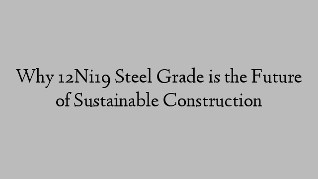 Why 12Ni19 Steel Grade is the Future of Sustainable Construction