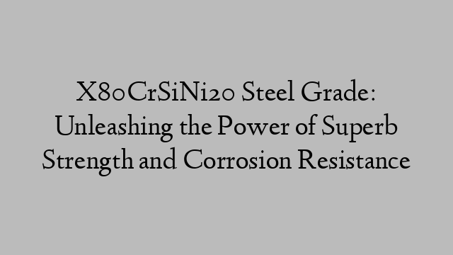 X80CrSiNi20 Steel Grade: Unleashing the Power of Superb Strength and Corrosion Resistance