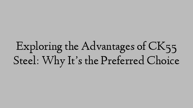 Exploring the Advantages of CK55 Steel: Why It’s the Preferred Choice