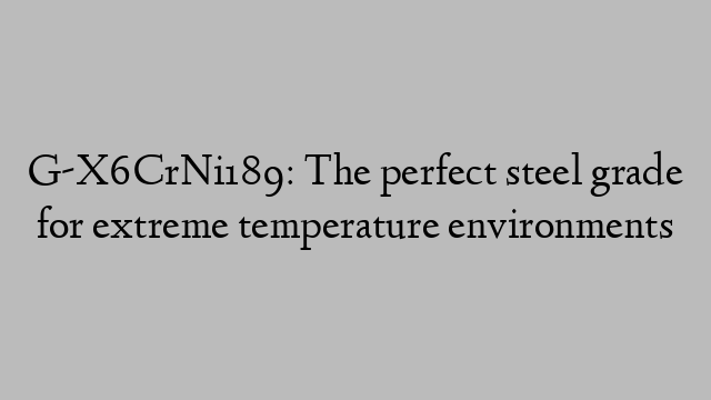 G-X6CrNi189: The perfect steel grade for extreme temperature environments