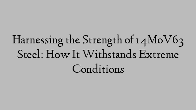 Harnessing the Strength of 14MoV63 Steel: How It Withstands Extreme Conditions