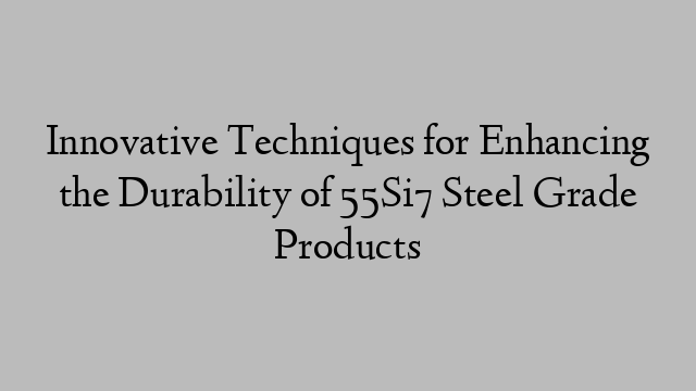 Innovative Techniques for Enhancing the Durability of 55Si7 Steel Grade Products