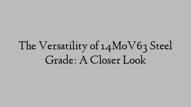 The Versatility of 14MoV63 Steel Grade: A Closer Look