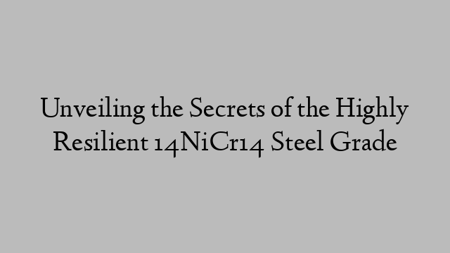 Unveiling the Secrets of the Highly Resilient 14NiCr14 Steel Grade