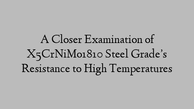 A Closer Examination of X5CrNiMo1810 Steel Grade’s Resistance to High Temperatures