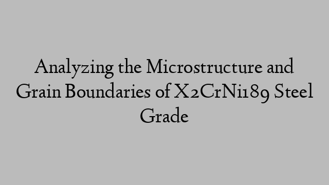 Analyzing the Microstructure and Grain Boundaries of X2CrNi189 Steel Grade