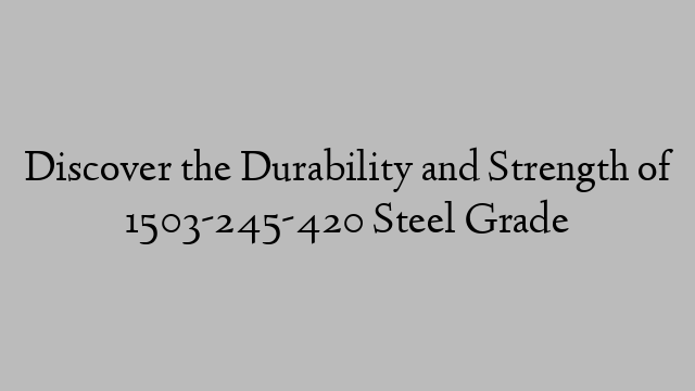Discover the Durability and Strength of 1503-245-420 Steel Grade