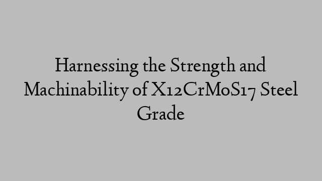 Harnessing the Strength and Machinability of X12CrMoS17 Steel Grade