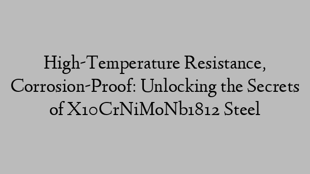 High-Temperature Resistance, Corrosion-Proof: Unlocking the Secrets of X10CrNiMoNb1812 Steel