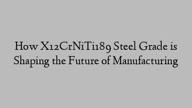 How X12CrNiTi189 Steel Grade is Shaping the Future of Manufacturing