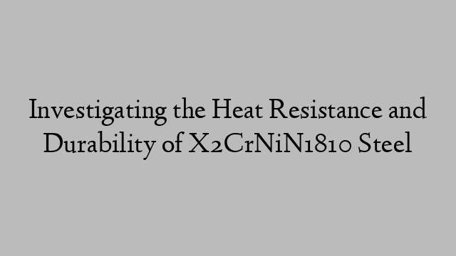 Investigating the Heat Resistance and Durability of X2CrNiN1810 Steel